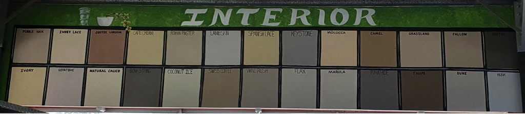 Interior paint samples
